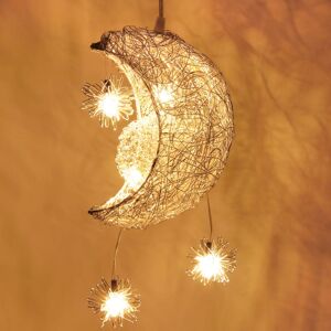 Wottes - Modern Ceiling Pendant Lighting Adjustable Height Hanging Light Moon Lampshade Warm Light Ø17cm Wottes - Modern Ceiling Pendant Lighting Adjustable Height Hanging Light Moon Lampshade Warm Light Ø17cm