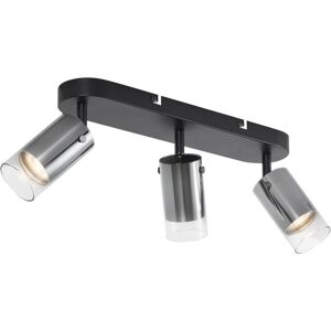 Qazqa - Modern Ceiling Spotlight Gunmetal 3-Lights Rotatable and Adjustable - Drain Qazqa - Modern Ceiling Spotlight Gunmetal 3-Lights Rotatable and Adjustable - Drain