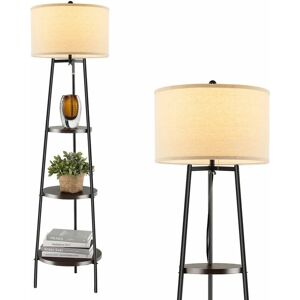 Costway - Modern Floor Lamp Corner Standing Lamp Tall Bookshelf Light with 3-tier Shelves Costway - Modern Floor Lamp Corner Standing Lamp Tall Bookshelf Light with 3-tier Shelves