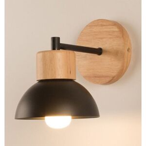 NORCKS Modern Nordic Wall Sconce Wood Metal Wall Light Simple Minimalist Indoor Wall Lamp Black E27 For Bedroom Cafe Office NORCKS Modern Nordic Wall Sconce Wood Metal Wall Light Simple Minimalist Indoor Wall Lamp Black E27 For Bedroom Cafe Office