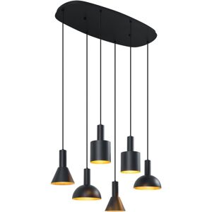 QAZQA Modern Pendant Lamp Black 6-Lights - Biles QAZQA Modern Pendant Lamp Black 6-Lights - Biles