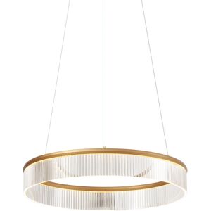 Qazqa - Modern Pendant Lamp Brass 59cm incl. led 3-Step Dimmable - Anello Chandelier Qazqa - Modern Pendant Lamp Brass 59cm incl. led 3-Step Dimmable - Anello Chandelier