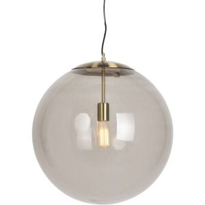 QAZQA Brass Pendant Lamp - Smoke Shade - Ball 50 - Pendant Lamp QAZQA Brass Pendant Lamp - Smoke Shade - Ball 50 - Pendant Lamp