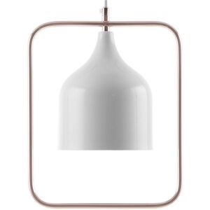 Beliani Ceiling Lamp White Metal 121 cm Pendant Copper Frame Industrial - Ceiling Lamp Beliani Ceiling Lamp White Metal 121 cm Pendant Copper Frame Industrial - Ceiling Lamp