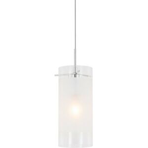 Italux Blend Modern Pendant - Chrome, White, Clear Shade - E27 Italux Blend Modern Pendant - Chrome, White, Clear Shade - E27