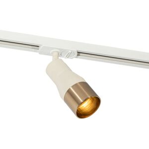 QAZQA Modern Spot Beige with Gold for 1-Phase Track System GU10 50mm - Iconic Kohua QAZQA Modern Spot Beige with Gold for 1-Phase Track System GU10 50mm - Iconic Kohua