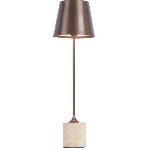 Qazqa - Modern Table Lamp Dark Bronze 37cm incl. led Dimmable IP54 Rechargeable - Topi Qazqa - Modern Table Lamp Dark Bronze 37cm incl. led Dimmable IP54 Rechargeable - Topi