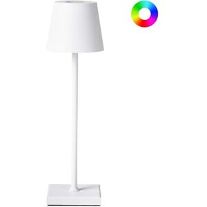 Beliani Valira Portable White Aluminum Metal RGB LED Table Lamp Beliani Valira Portable White Aluminum Metal RGB LED Table Lamp