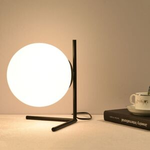 Wottes - Modern Table Lamp White Glass Shade Nightstand Desk Lamp Aesthetic Lamps for Bedroom Bedside Black Ø20cm Wottes - Modern Table Lamp White Glass Shade Nightstand Desk Lamp Aesthetic Lamps for Bedroom Bedside Black Ø20cm