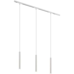 QAZQA Modern Track Lighting System with 3 White Pendant Lights 1-Phase - Slimline Keno QAZQA Modern Track Lighting System with 3 White Pendant Lights 1-Phase - Slimline Keno