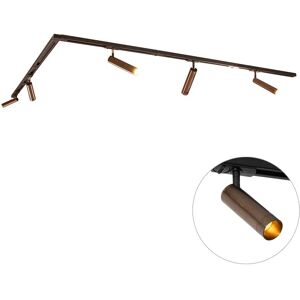 Qazqa Modern Rail Lighting System - Dark Bronze - GU10 - 35mm - Monophase - Lighting System Qazqa Modern Rail Lighting System - Dark Bronze - GU10 - 35mm - Monophase - Lighting System