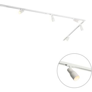 Qazqa Moderno System of Rail Lighting with 5 White Spotlights - Lighting System Qazqa Moderno System of Rail Lighting with 5 White Spotlights - Lighting System