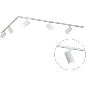 QAZQA Modern Track Lighting System with 5 Spotlights White 1-Phase - Iconic Mark QAZQA Modern Track Lighting System with 5 Spotlights White 1-Phase - Iconic Mark