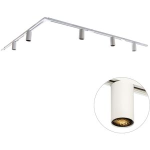 QAZQA Modern Track Lighting System with 5 White Spotlights 1-Phase GU10 50mm - Iconic Ruby QAZQA Modern Track Lighting System with 5 White Spotlights 1-Phase GU10 50mm - Iconic Ruby