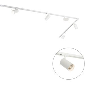 QAZQA Modern Track Lighting System with 5 White Spotlights 1-Phase GU10 70mm - Iconic Jeana Luxe QAZQA Modern Track Lighting System with 5 White Spotlights 1-Phase GU10 70mm - Iconic Jeana Luxe