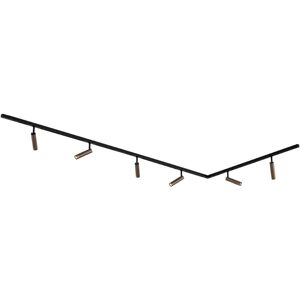 QAZQA Modern Track Lighting System with 6 Dark Bronze Spotlights 1-Phase - Slimline Uzzy QAZQA Modern Track Lighting System with 6 Dark Bronze Spotlights 1-Phase - Slimline Uzzy