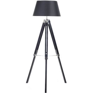BELIANI Floor Lamp MADEIRA Pine Wood Black BELIANI Floor Lamp MADEIRA Pine Wood Black