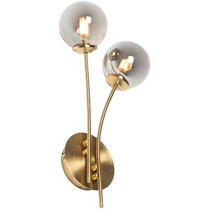 Qazqa Athens Wall Light - Modern Rustico with Smoke Glass Qazqa Athens Wall Light - Modern Rustico with Smoke Glass