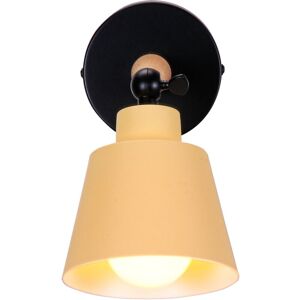 WOTTES Modern Wall Light Fixture Wooden Metal Wall Lamp Adjustable Interior Wall Sconce Light Yellow Ø12cm WOTTES Modern Wall Light Fixture Wooden Metal Wall Lamp Adjustable Interior Wall Sconce Light Yellow Ø12cm
