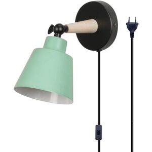 NORCKS Modern Wall Light Minimalist Retro Wall Sconce Green Nordic Indoor Wall Lamp for Bedroom Hallway Office Corridor E27 (With Euro Plug) NORCKS Modern Wall Light Minimalist Retro Wall Sconce Green Nordic Indoor Wall Lamp for Bedroom Hallway Office Corridor E27 (With Euro Plug)