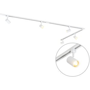 Qazqa Modern Track Lighting System White 5-lights Qazqa Modern Track Lighting System White 5-lights