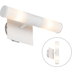 QAZQA Modern Bathroom Wall Light White IP44 2-Light - Bath QAZQA Modern Bathroom Wall Light White IP44 2-Light - Bath