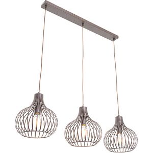 Qazqa Brown Modern Pendant Light 3 Lights Sapphira Qazqa Brown Modern Pendant Light 3 Lights Sapphira