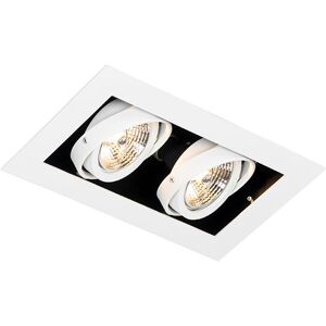 QAZQA Modern Recessed Spotlights - White - 2x GU10 - Adjustable QAZQA Modern Recessed Spotlights - White - 2x GU10 - Adjustable