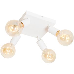 QAZQA Ceiling Light - Modern Steel White 4-Light - IP20 QAZQA Ceiling Light - Modern Steel White 4-Light - IP20