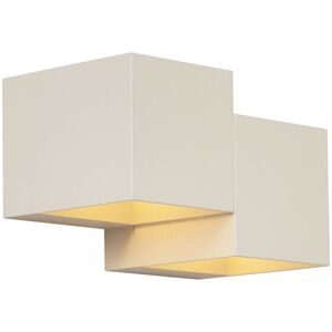 QAZQA Modern Wall Lamp Beige 2-Lights - Transfer Double QAZQA Modern Wall Lamp Beige 2-Lights - Transfer Double
