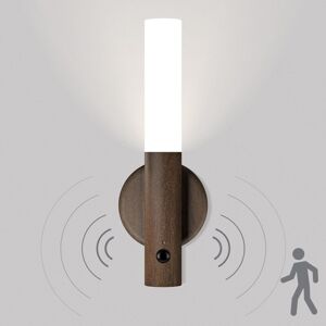 BEIJIYI Motion Sensor Night Light, Wireless Rechargeable Wooden Wall Lamp, Magnetic Battery Operated Indoor Night Light for Stairs, Bedroom, Hallway (Dark BEIJIYI Motion Sensor Night Light, Wireless Rechargeable Wooden Wall Lamp, Magnetic Battery Operated Indoor Night Light for Stairs, Bedroom, Hallway (Dark