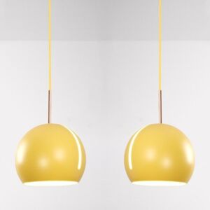Wottes - Industrial Vintage Ceiling Pendant Light Metal Hanging Lamp Adjustable Chandelier for Kitchen Bedroom Hallway 2Pcs Yellow Wottes - Industrial Vintage Ceiling Pendant Light Metal Hanging Lamp Adjustable Chandelier for Kitchen Bedroom Hallway 2Pcs Yellow