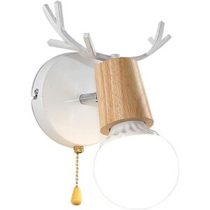 MEMKEY Nordic Modern Design Deer Antler Shape Wooden Wall Light with Pull Chain Switch Reading Room Bedroom Wall Lamp E27 Without Bulb MEMKEY Nordic Modern Design Deer Antler Shape Wooden Wall Light with Pull Chain Switch Reading Room Bedroom Wall Lamp E27 Without Bulb