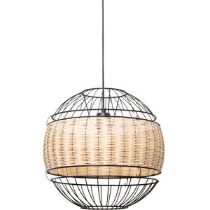 QAZQA Oriental Pendant Light Black with Rattan 38 cm - Emir QAZQA Oriental Pendant Light Black with Rattan 38 cm - Emir