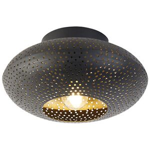 Qazqa Oriental Ceiling Light - 25cm Black Gold Decor Qazqa Oriental Ceiling Light - 25cm Black Gold Decor