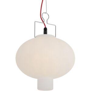 QAZQA Outdoor Pendant Lamp White 35 cm with Red Plug IP44 - Pion QAZQA Outdoor Pendant Lamp White 35 cm with Red Plug IP44 - Pion