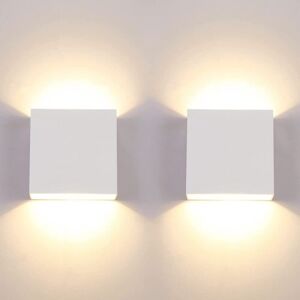 BEIJIYI Pack LED Wall Lights, 7W Modern Indoor Wall Lamp, 3000K White Square Wall Sconce, Decorative Wall Lights for Bedroom and Living Room BEIJIYI Pack LED Wall Lights, 7W Modern Indoor Wall Lamp, 3000K White Square Wall Sconce, Decorative Wall Lights for Bedroom and Living Room