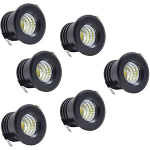 Tinor - Pack of 6 Black Mini led Recessed Ceiling Spotlights Mini led Spotlight for Cabinet Ceiling Light, 3W, Warm White Tinor - Pack of 6 Black Mini led Recessed Ceiling Spotlights Mini led Spotlight for Cabinet Ceiling Light, 3W, Warm White