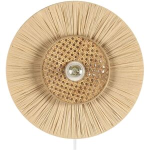 Beliani Wall Lamp Natural Paper Textured Shade Japandi Natural Style Accent Light - Wall Lamp Beliani Wall Lamp Natural Paper Textured Shade Japandi Natural Style Accent Light - Wall Lamp