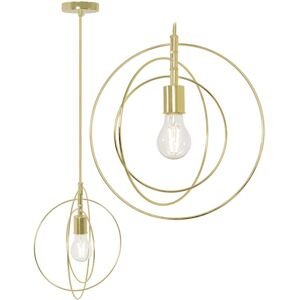 Toolight - Pendant Lamp APP286-1CP Metal Ring Gold Round 1-light point E27 30x30x30cm Toolight - Pendant Lamp APP286-1CP Metal Ring Gold Round 1-light point E27 30x30x30cm
