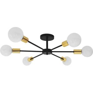 Toolight Black and Gold Ceiling Lamp - 6 Points - Modern Geometric Design Toolight Black and Gold Ceiling Lamp - 6 Points - Modern Geometric Design