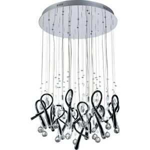 DIYAS Inspired Clearance - Class Pendant Round 20 Light G4 Polished Chrome/Black Glass/Crystal, not led/cfl Compatible DIYAS Inspired Clearance - Class Pendant Round 20 Light G4 Polished Chrome/Black Glass/Crystal, not led/cfl Compatible