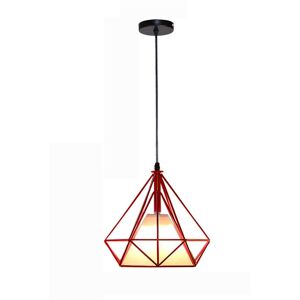 AXHUP Pendant Light Fixtting, Industrial Metal Diamond Chandelier, Hanging Ceiling Lamp E27 for Bedroom Living Room for Kitchen Island Dinding Room Red 1 AXHUP Pendant Light Fixtting, Industrial Metal Diamond Chandelier, Hanging Ceiling Lamp E27 for Bedroom Living Room for Kitchen Island Dinding Room Red 1
