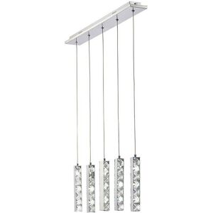 DIYAS Inspired Clearance - Galaxy Linear Pendant 5 Drop 15W led 6000K Polished Chrome, Crystal DIYAS Inspired Clearance - Galaxy Linear Pendant 5 Drop 15W led 6000K Polished Chrome, Crystal