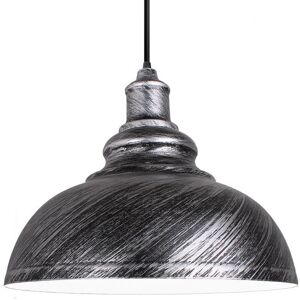 STOEX Pendant Light Industrial Ceiling Lighting Metal Lamp Shade for Farmhouse Restaurant Kitchen Chandelier E27 Silver Grey STOEX Pendant Light Industrial Ceiling Lighting Metal Lamp Shade for Farmhouse Restaurant Kitchen Chandelier E27 Silver Grey
