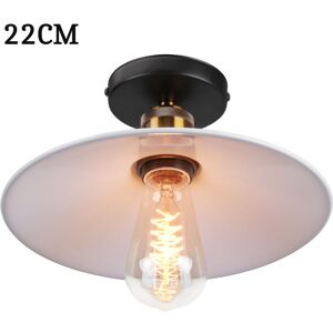 AXHUP Pendant Light with Lamp Shade, Vintage Metal Hanging Ceiling Lamp, Retro Minimalist Chandelier for Kitchen Island Restaurant (White/Ø22cm) AXHUP Pendant Light with Lamp Shade, Vintage Metal Hanging Ceiling Lamp, Retro Minimalist Chandelier for Kitchen Island Restaurant (White/Ø22cm)