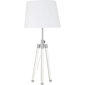 Premier Housewares - Nickel Finish Table Lamp Three-Legged With Ball Feet And White Shade Adjustable Height Chic and Contemporary w33 x d33 x h72cm Premier Housewares - Nickel Finish Table Lamp Three-Legged With Ball Feet And White Shade Adjustable Height Chic and Contemporary w33 x d33 x h72cm