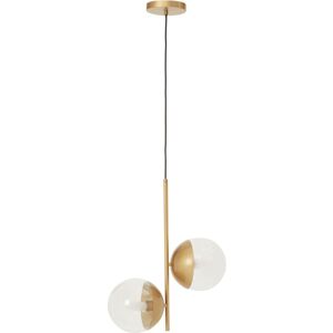 Premier Housewares - Revive Gold Finish 2 Shades Pendant Light Premier Housewares - Revive Gold Finish 2 Shades Pendant Light