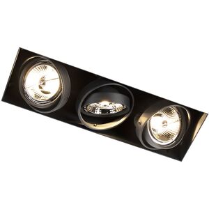 QAZQA Recessed Spotlight Black GU10 AR70 Trimless 3-Light - Oneon QAZQA Recessed Spotlight Black GU10 AR70 Trimless 3-Light - Oneon