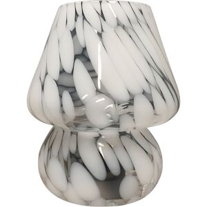 Relaxdays table lamp, mushroom design, glass, E27, battery-operated bedside lamp, 24 x 16 cm, touch function, white Relaxdays table lamp, mushroom design, glass, E27, battery-operated bedside lamp, 24 x 16 cm, touch function, white